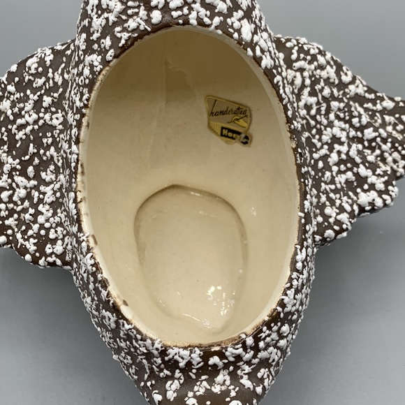 Vintage Handcrafted Royal Haeger Pottery Brown & White Lava Glaze Duck Planter - Picture 5 of 8